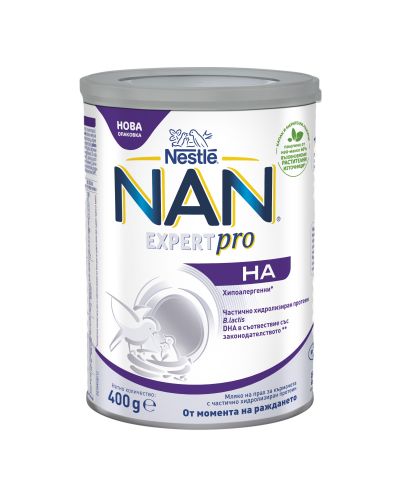 Мляко за кърмачета на прах Nestle Nan - ExpertPro H.A., с хидролизиран протеин, опаковка 400g - 1